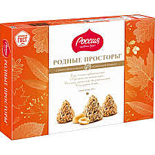 Конфеты РОДНЫЕ ПРОСТОРЫ 180гр арахис и ваф.крошка 1/10