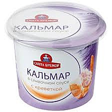 Паста САНТА БРЕМОР Кальмар в слив. соусе с креветкой 140г 1/6