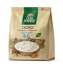 Творог СЕЛО ЗЕЛЕНОЕ обезжир. 500гр БЗМЖ 1/5