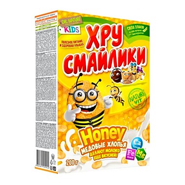 Завтрак ХРУСМАЙЛИКИ хлопья кукурузные Медовые 200 1/12  