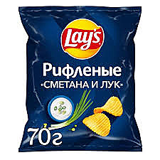 Чипсы ЛЕЙЗ 70г Сметана лук рифл. 1/25