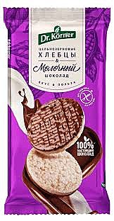 Хлебцы КОРНЕРСЫ рис/молочный шоколад (158376) 67гр. 1/18