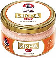 Икра мойвы Санта Бремор с креветкой 180гр 1/6