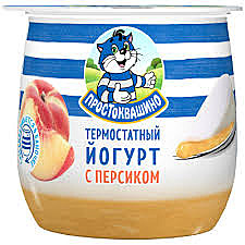 Йогурт ПРОСТОКВАШИНО 160гр термостатный с персиком 3,4% 1/8