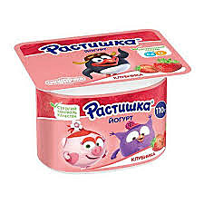 Йогурт РАСТИШКА 110г клубника БЗМЖ 1/12 1/12