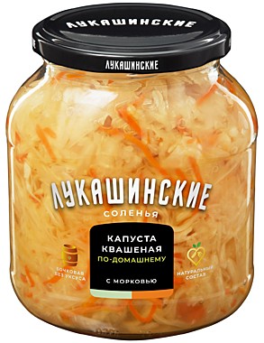 Капуста Лукашинская  670гр кваш. по-домашнему  1/6  