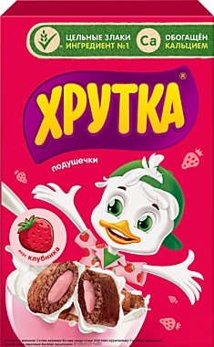 Завтрак ХРУТКА подушечки  клубничные 220г 1/8