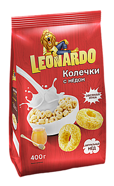 Завтрак ЛЕОНАРДО Колечки с медом 400гр 1/5