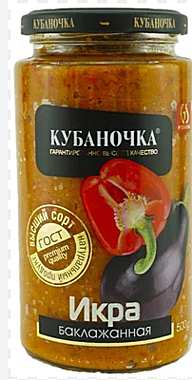Икра баклажанная КУБАНОЧКА 500гр 1/12 ст/б