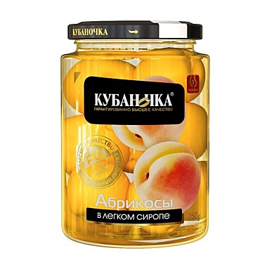 Компот Абрикос КУБАНОЧКА 750мл в сиропе с/б 1/8