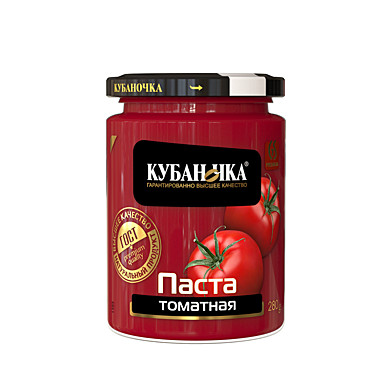Паста Томатная КУБАНОЧКА 280гр с/б 1/12   