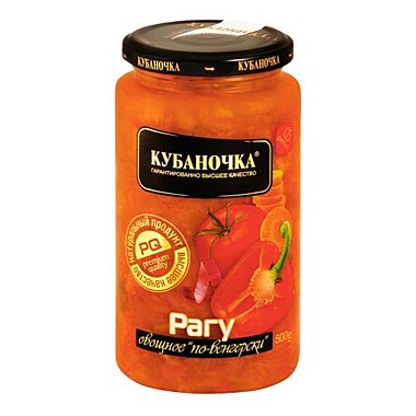 Закуска овощная КУБАНОЧКА 500гр Рагу по-венгерски 1/12 ст/б