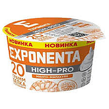 Продукт кисломолочный обезжир. EXPONENTA High-pro 160мл Манго/маракуйя 1/12