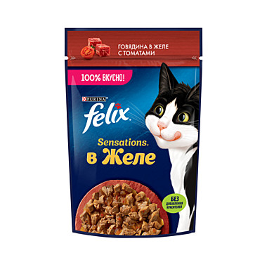 ФЕЛИКС СЕНСЕЙШЕН 75гр Говядина с томатом в желе1/26