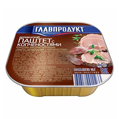 Паштет ГП  95гр Деревенский с копченостями Мценск ламистер 1/32