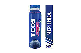 Йогурт TEOS Актив пит. черника 1,8% 260гр 1/6