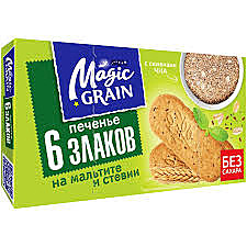 Печенье фас. сд. МАДЖИК ГРЕЙН 180гр 6зл. б/сахара 1/11