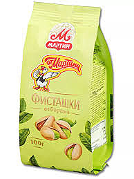 Фисташки 100гр От Мартина обжаренныес солью 1/20