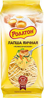 Мак.изд. РОЛЛТОН Лапша Яичная 400гр Классич. 1/10    