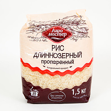 Рис АГРОМАСТЕР 1,5г пропаренный .1/8 Россия