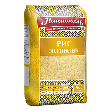 Рис НАЦИОНАЛЬ 900гр Золотой  1/12   