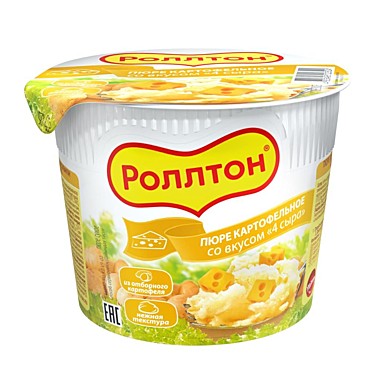 РОЛЛТОН Картоф.пюре 40гр 4сыра 1/24
