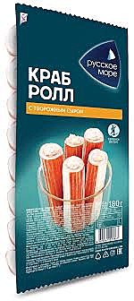 РМ Крабовые палочки РМ краб-ролл с творожн.сыром 180гр 1/6