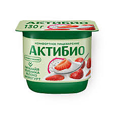 Биойогурт АКТИБИО 130г 2,9% питахайя/клубн./яблоко 1/12