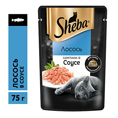 ШЕБА 75г м/у лосось в соусе ломтики 1/28