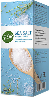 Соль Морская 500гр 4LIFE  йодир.крупная 1/12