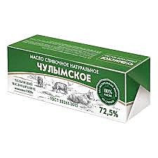 Масло сливочное БЗМЖ фас 500гр ЧУЛЫМСКОЕ 72.5% Крестьян.фольга 1/16  