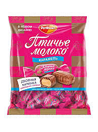 Карамель фас. ПТИЧЬЕ МОЛОКО начинка шоколадная/сбивная 250гр 1/1 
