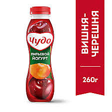 Йогурт ЧУДО 260гр 1,9% Вишня/Черешня 1/6 бут.