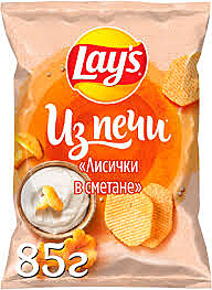 Чипсы ЛЕЙЗ ИЗ ПЕЧИ 85г Лисички в сметане 1/14