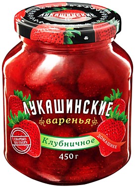 Варенье ЛУКАШИНСКОЕ 450г Клубничное  ст/б  1/6  