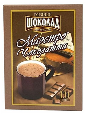 Какао напиток гор. шоколад МАЭСТРО Чоколатти 25гр классический 1/10*15