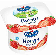 Творожок САВУШКИН Клубника 120гр 3,5% БЗМЖ 1/8