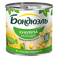 Кукуруза Бондюэль 425мл молодая ж/б 1/12 