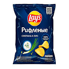 Чипсы ЛЕЙЗ 140г Сметана/лук рифл. 1/19