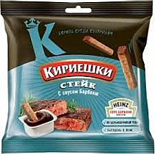 Кириешки РЖАНЫЕ 60г+25г стейк/соус барбекю  1/30  