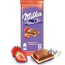 Шоколад МИЛКА 100г клубника со сливками 1/22