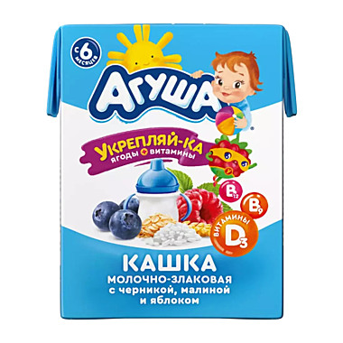 Каша АГУША 2,5% 200г Укрепляй-ка .черн/малина/ябл жид 1/10