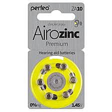 БАТАРЕЙКИ Перфео ZA10/6BL Airozinc премиум д/ слуховых аппаратов 6/60