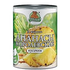Компот Ананас кольца Медведь Любимый 850гр. 1/12  