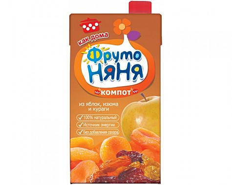 Компот ФРУТОНЯНЯ 0,2л Яблоко/курага/изюм т/п 1/18