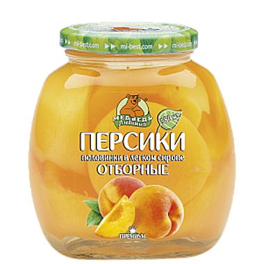 Компот Персик Медведь Любимый 580мл 1/12 