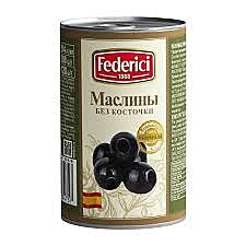 Маслины Федеричи 300гр крупные б/к  ж/б  1\12
