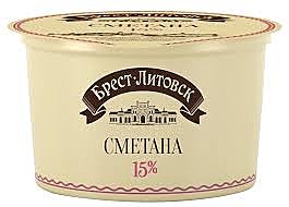 Сметана БРЕСТ-ЛИТОВСК 15% 180г БЗМЖ 1/12