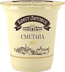 Сметана БРЕСТ-ЛИТОВСК 20% 300г БЗМЖ 1/12