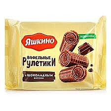 Ваф. рулетики ЯШКИНО со вкусом шоколада 160гр 1/24